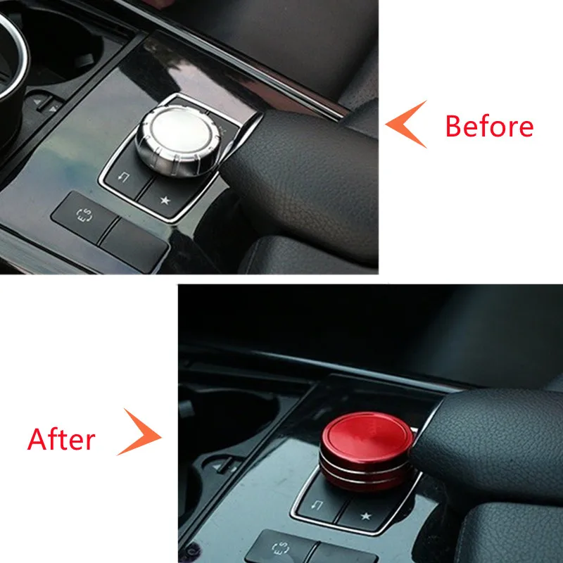 Angelguoguo Car Multimedia Knob Decoration Multimedia Control Knob Cover Fit For Mercedes Benz A B E GLC GLA GLK GLE ML GL