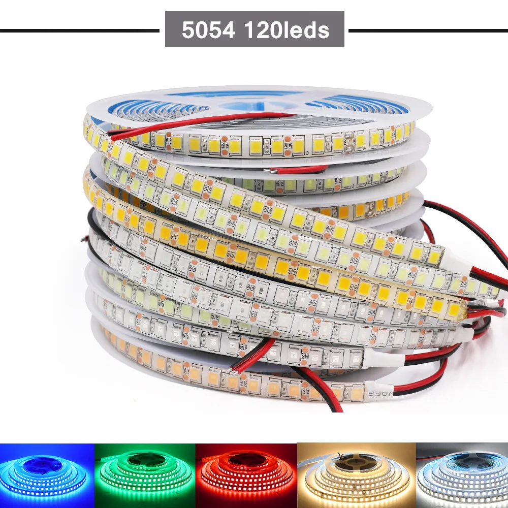 DC 12V 5050 RGB LED Strip 60 120leds/m 2835 Light Strip 5054 Waterproof Flexible Tape LED Light Lamp For Indoor Decoration 5m