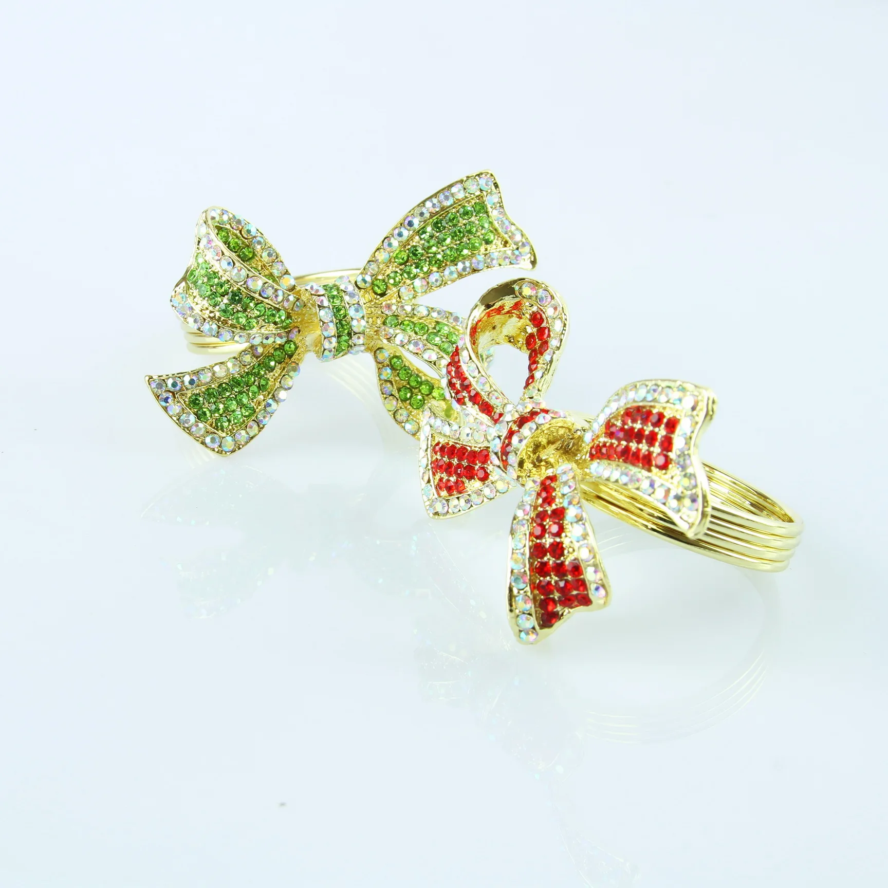 

Free Shipping Crystal Bow Napkin Ring 4Pcs