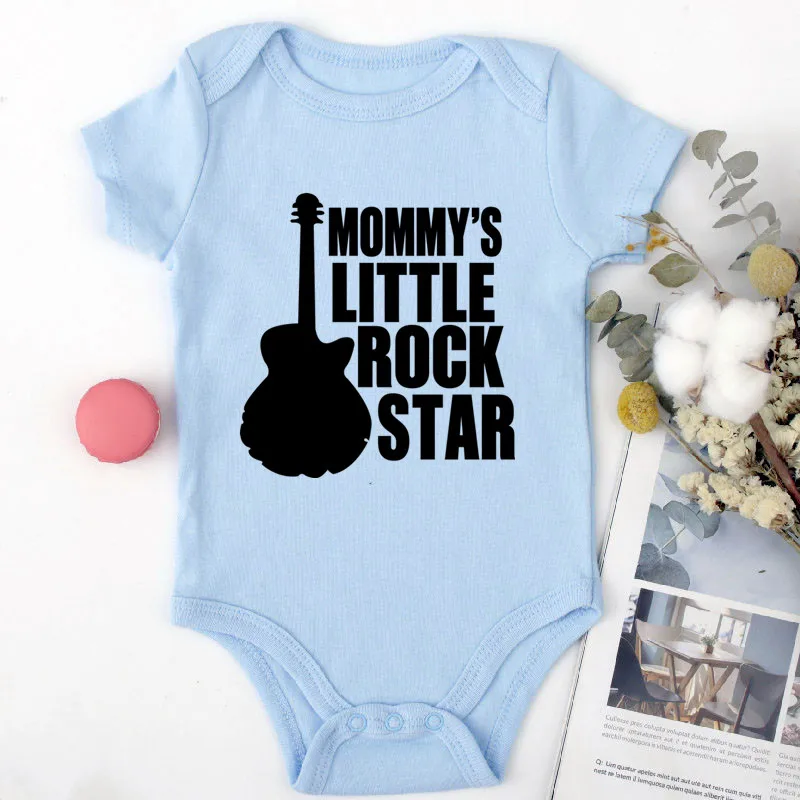 Print Mommy's Little Rock Baby Boy Clothes Jumpsuits Newborn Romper Toddler Girl Baby Costume Baby Shower Gifts Girls Clothing