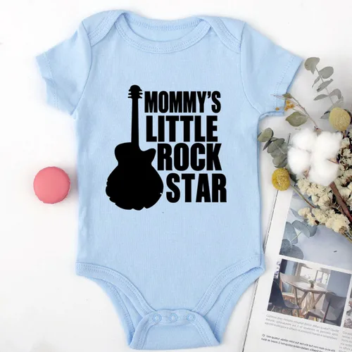 프린트 엄마 작은 바위 아기 소년 옷 점프 슈트 신생아 장난 꾸러기 유아 소녀 아기 의상 아기 샤워 선물 소녀 의류 