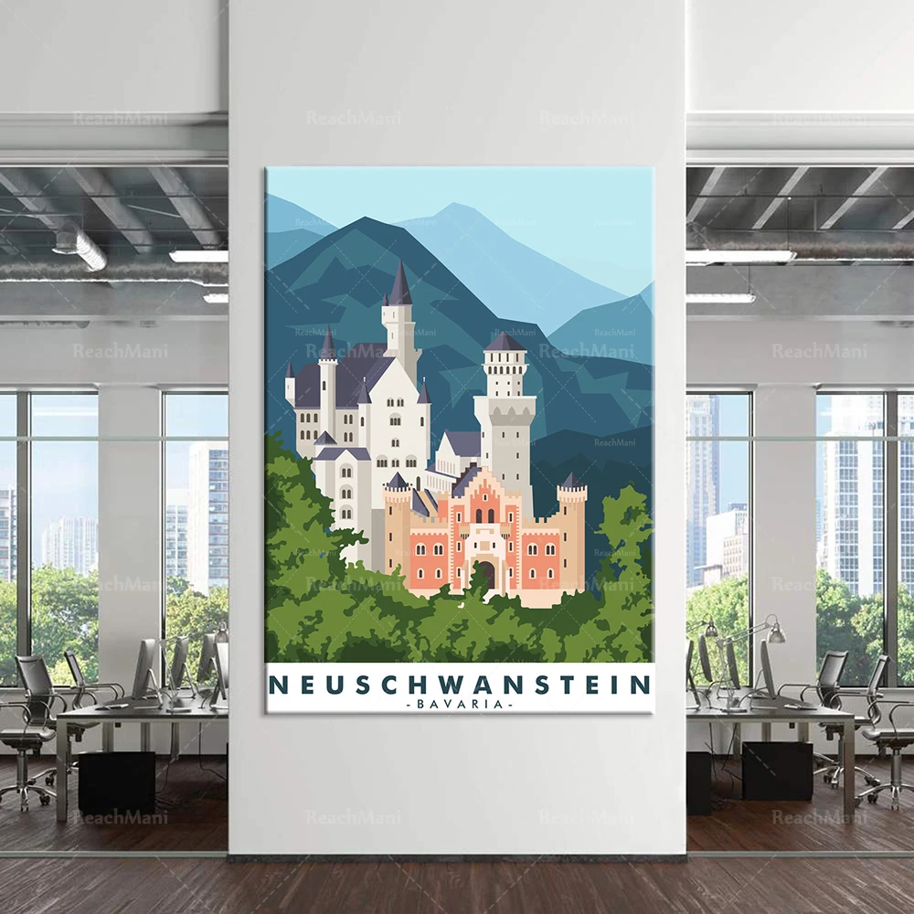 

Neuschwanstein Castle Travel Poster Bavaria Travel Poster
