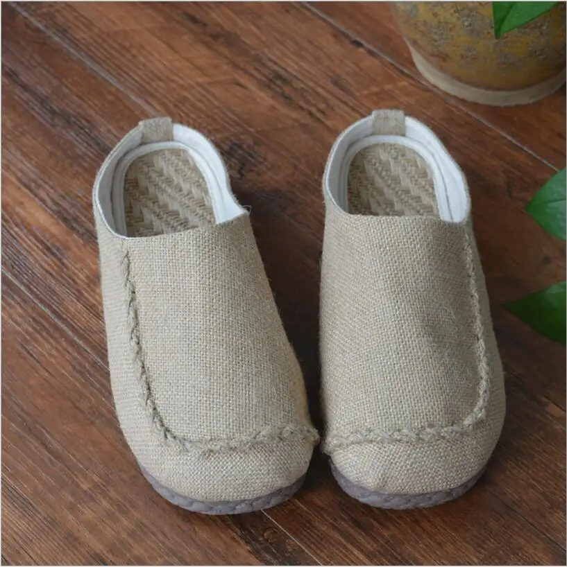 Yunnan Ethnic style hand-made Linen shoes men summer hemp woven cow tendon bottom Shoes cool drag casual lazy big head shoes