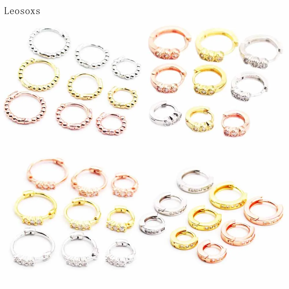 

Leosoxs 2pcs Korean Version of Sweet Multicolor Round Earrings with Diamonds