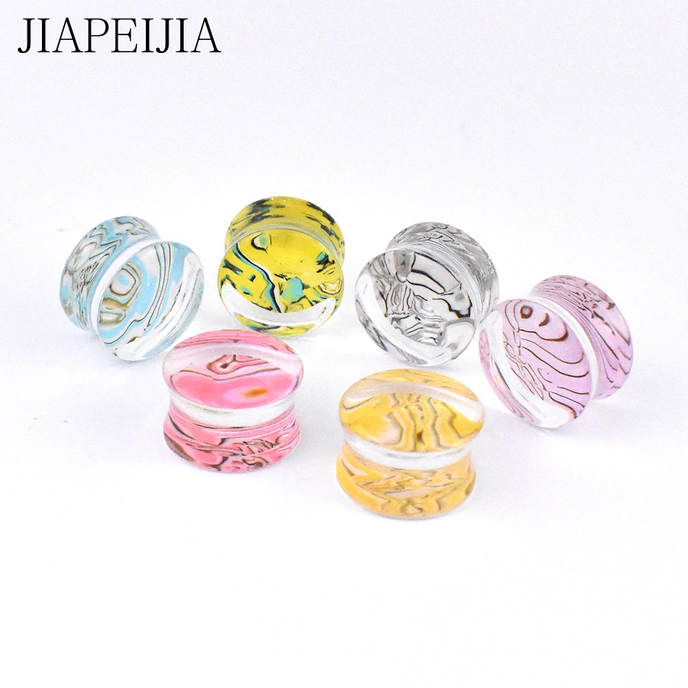 Multicolor Marbling Acrylic Ear Gauges Plugs Tunnel Ear Expander Stretcher Piercing Earring 6-30mm