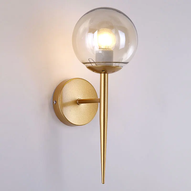 

Modern LED Wall Lamps Nordic Glass Ball Wall Lights For Passage Corridor Bedroom Bedside Lamp E27 Indoor Wall Sconces AC85-265V