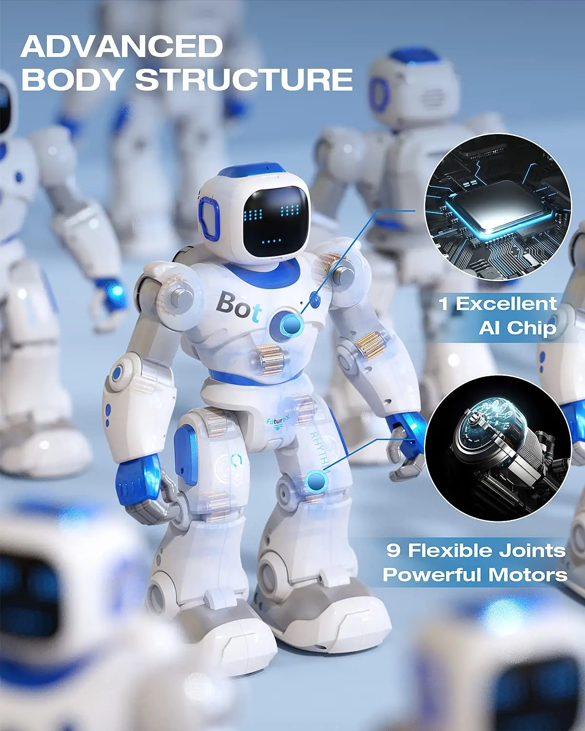 Robot Intelligent RC avec Commande par Conversation Vocale pour Enfant, Jouet à Induction par Gravité et Télécommande