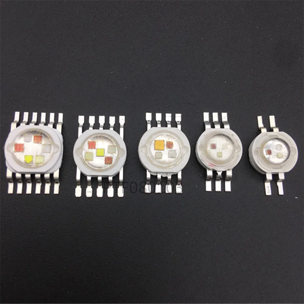 50pcs 3W-18W RGB RGBW RGBWW RGBWY RGBWYV High Power LED Chip 4/ 6 / 8 /10/12 pin Molding LED Stage Colorful Light Source Beads