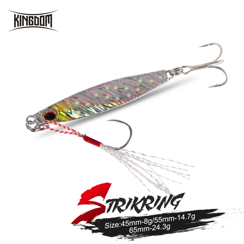 Kingdom SEEK STRIKE Metal Casting Jig Fishing Lures 8.3g 14.7g 24.3g Shore Cast Jigging Spoon Good Action Swing Hard Swim Baits