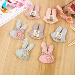 Rabbit with Bow Padded Patches, Appliques for Clothes, Sewing Supplies, DIY Hair Bow Decoration, 6.2x4cm, 20Pcs