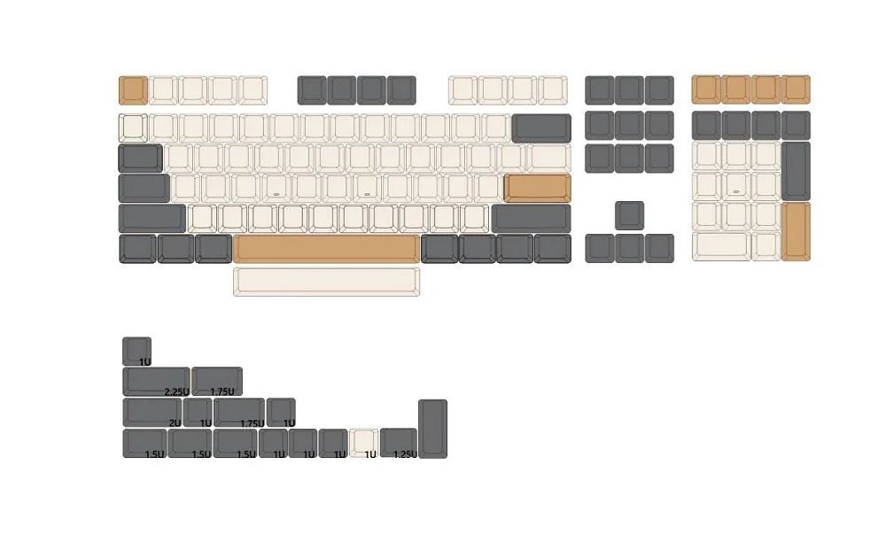 XDA V2 Dim Light White Shimmer Blank Set PBT for keyboard gh60 poker 87 tkl 104 ansi xd64 bm60 xd68 bm65 bm68 bm80 beige grey