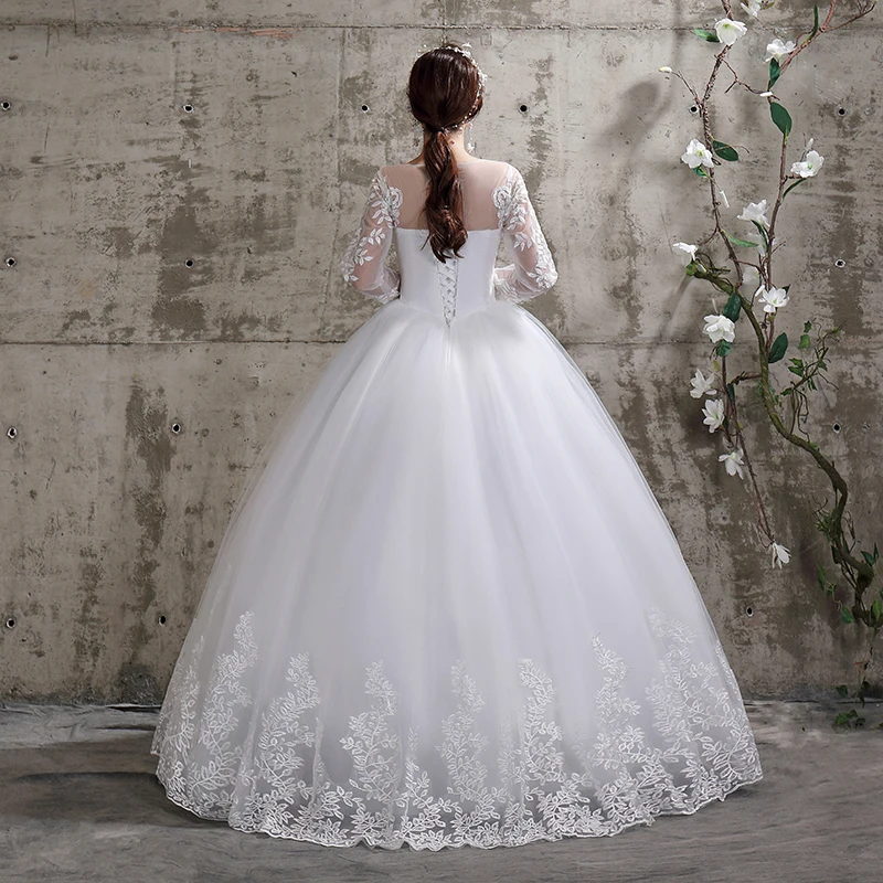 XXN-112 # Robe de mariée, articles bon marché, avec manches longues, robe de bal à lacets, personnalisée, grande taille, vente en gros, musulmane, nouveauté 2024