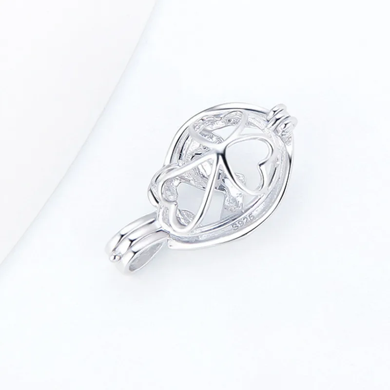 CLUCI 925 Sterling Silver Cage Pendant Pearl Locket Necklace Gift for Mother Love Charms Pendant Silver 925 Pearl Locket SC207SB