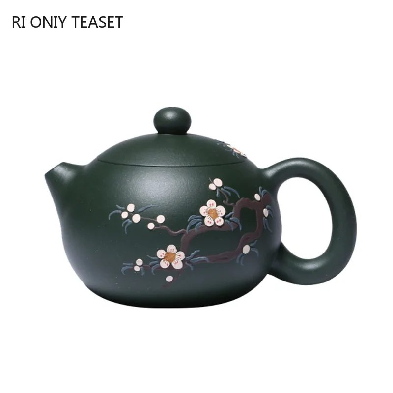 

200ml Classic Yixing Purple Clay Teapots Raw Ore Green Mud Xishi Tea Pot Home Zisha Filter Kettle Customized Tea Set Gifts