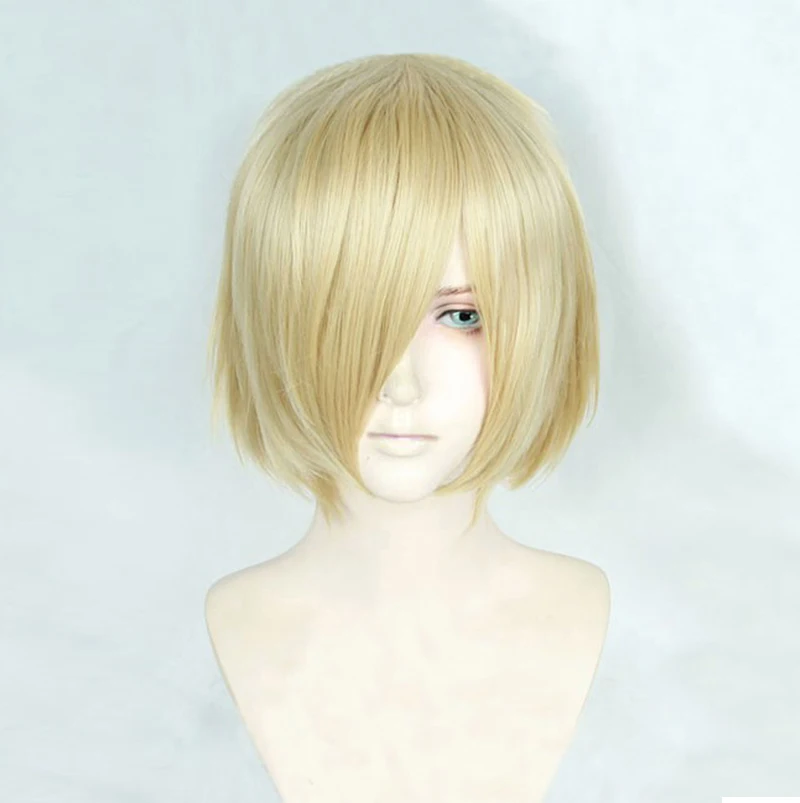 Anime Yuri!!! on Ice Yuri Plisetsky Yurio Short Blonde Heat Resistant Cosplay Costume Wig + Wig Cap