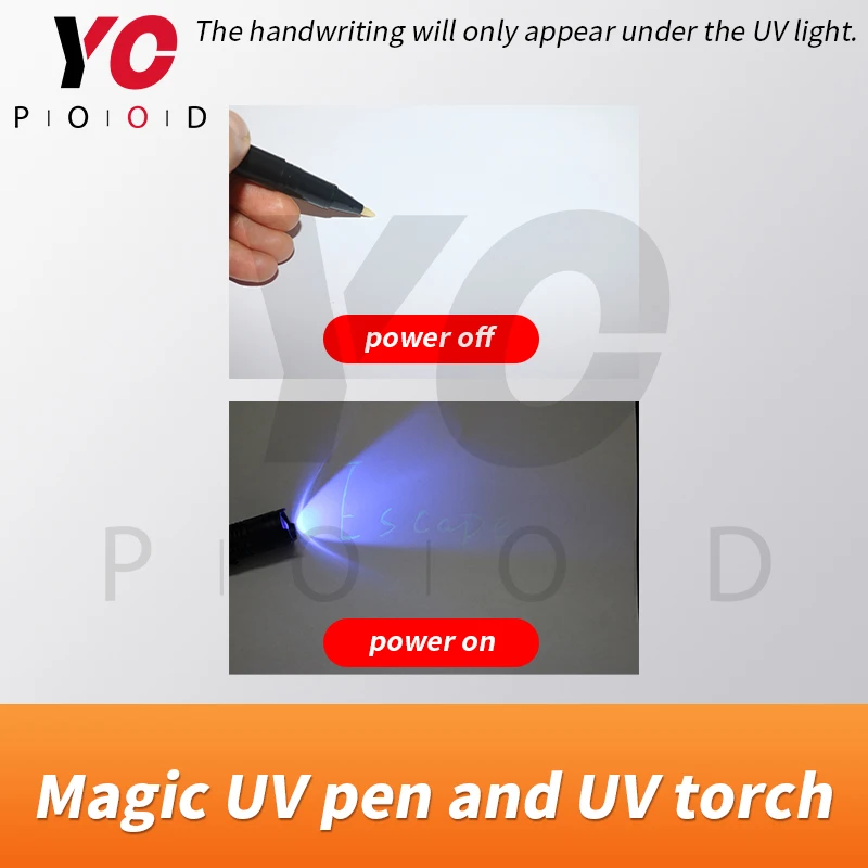 

Escape room game prop magic UV pen and UV torch adventurer game puzzle pen real life takagism from YOPOOD