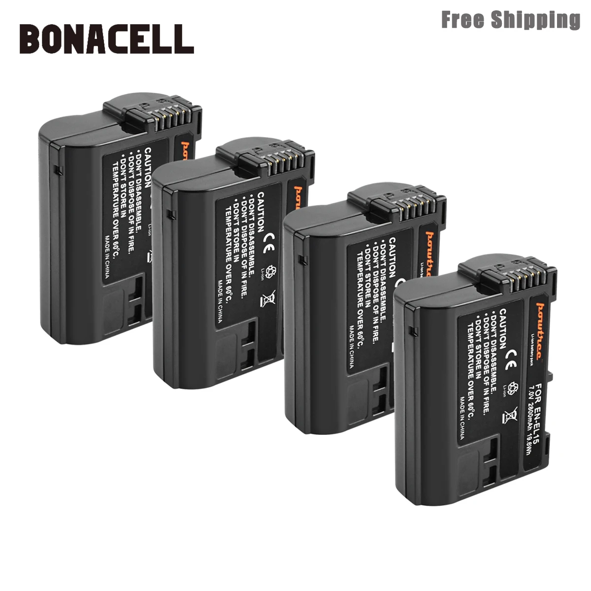 Bonacell 2800mAh EN-EL15 ENEL15 EN EL15 بطارية الكاميرا لنيكون DSLR D600 D610 D800 D800E D810 D7000 D7100 D7200 L50