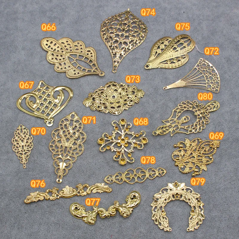 Mixed Style Metal Brass Stamping Lolita Headdress Material Cos Vintage Antique Phoenix Crown DIY Handmade Jewelry Accessories