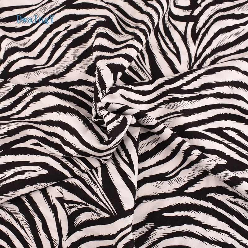 Zebra Pattern Series tessuto in cotone popeline stampato in seta imitazione per Patchwork fai-da-te, trapuntatura, gonna camicia abito sciarpa cucito