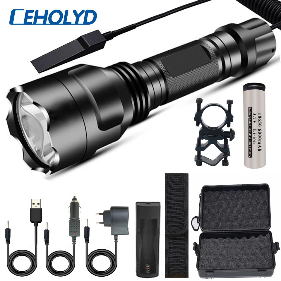 XHP50.2 Super bright LED Flashlight 5 lighting modes Led Torch for Night Riding Camping Hunting & Indoor Activities Use 18650