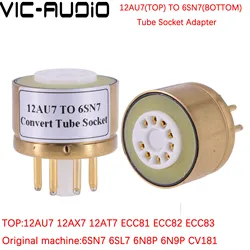 1PC 12AU7 ECC83 12AT7(Top) TO 6SN7(Bottom) 9Pin TO 8Pin DIY Audio Vintage Vacuum Tube Amplifier Adapter Socket Converter