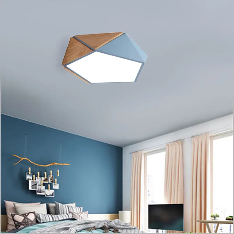 Modern Macaron LED Ceiling Lamp Living Room Bedroom Wooden Ceiling Light Kitchen Children\'s Room Interior Decorative Lighting