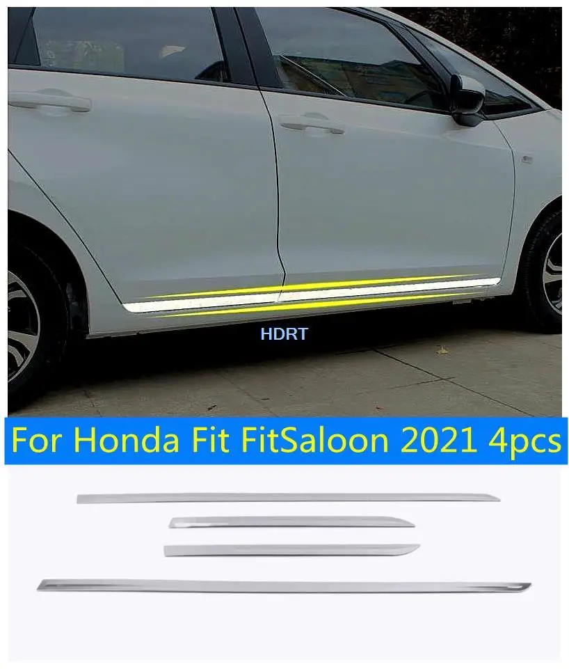 

For Honda Fit FitSaloon 2021 Stainless steel/Carbon fibre car style Side Door trim Strip Molding Stream lamp panel bumper hoods