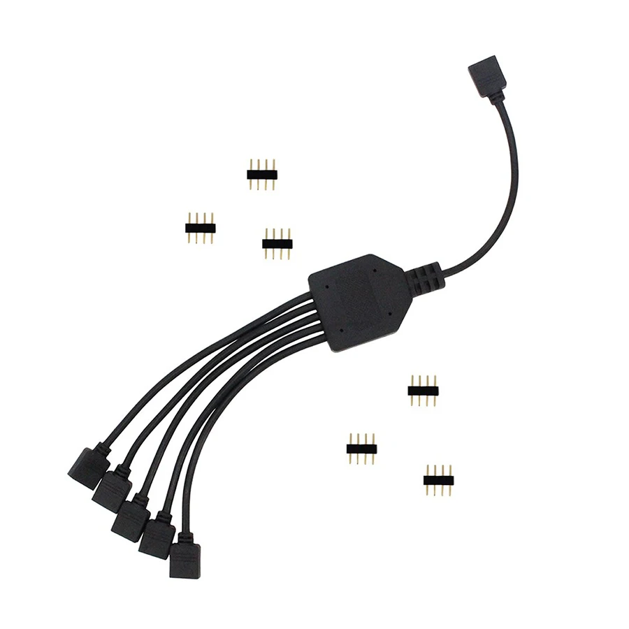 4 Pins RGB Strip Connector 1 to 1 2 3 4 5 Led Split Extension Wire Cable For RGB 3528 5050 LED Strip Light With 4 Pins Plug