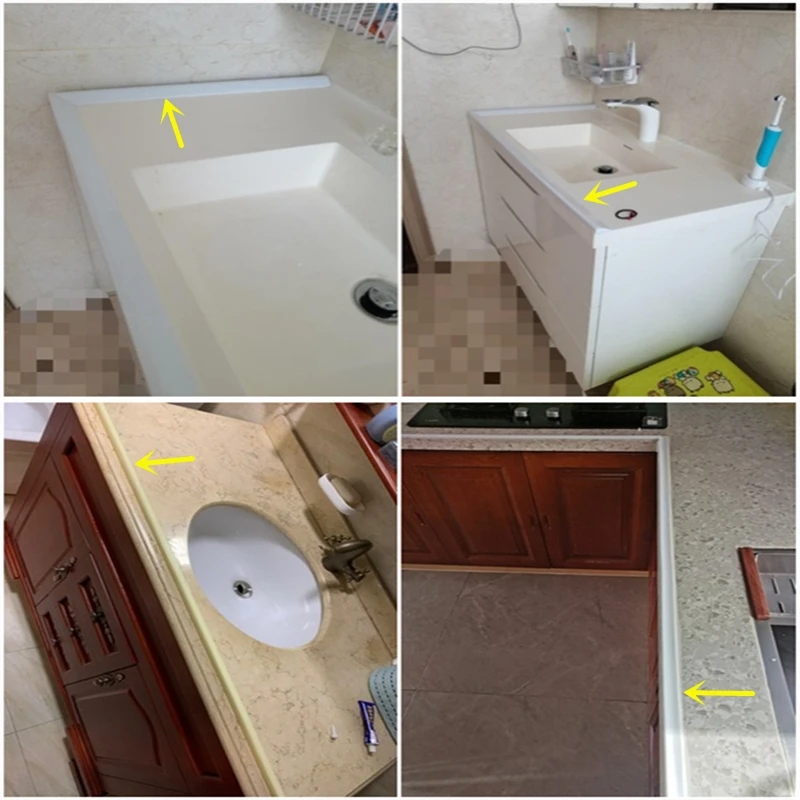 New Kitchen Countertop silicone water barrier Bathroom Stopper Bendable retaining strip Dry And Wet Separation Flood barriers