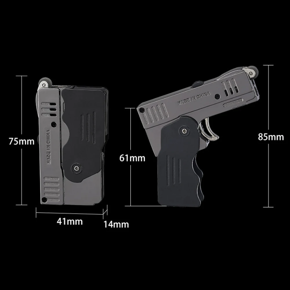 Creative Reusable Torch Lighter Gun Model Turbo Spray Butane Dual Flame Foldable Pistol Lighter Windproof Smoking Accessories