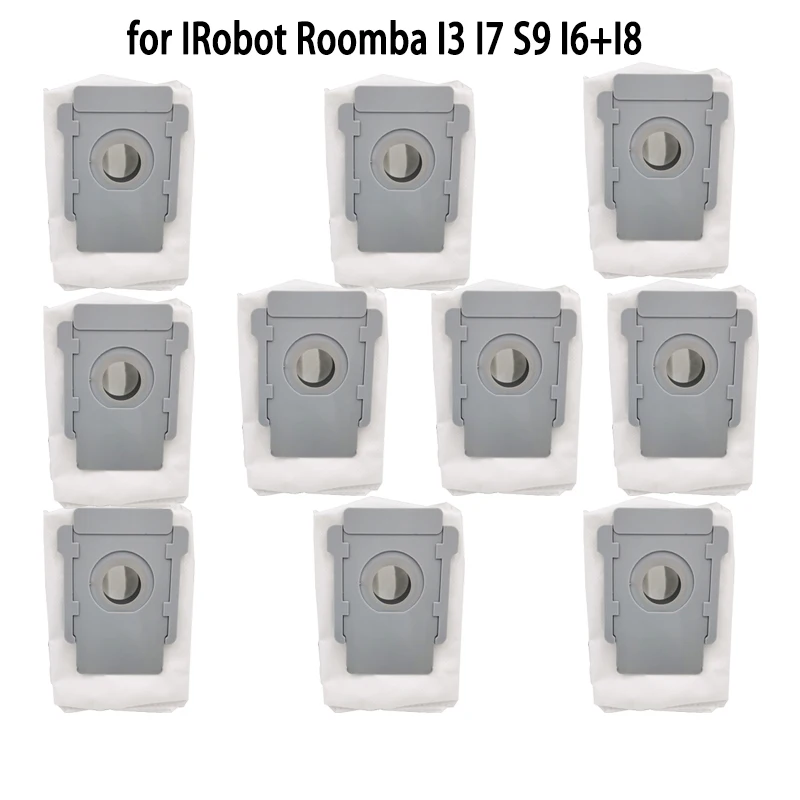 Sacs à poussière pour iRobot Roomba i7 + i7 plus E5 E6 E7 S9 S9 +, 10 paquets, accessoires de balayage et de remplacement