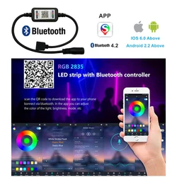 Schwarz Mini RGB Bluetooth Controller für SMD 5050 2835 LED Streifen Licht DC 5V 12V 24V Musik cync Control Nachtlicht Lampe