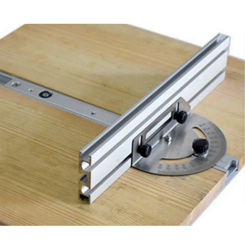 Miter Gauge Fence System Woodworking Tools Push Block with Angle Plate Ruler for Table Saw, Band Saw, Router Table, Jointers