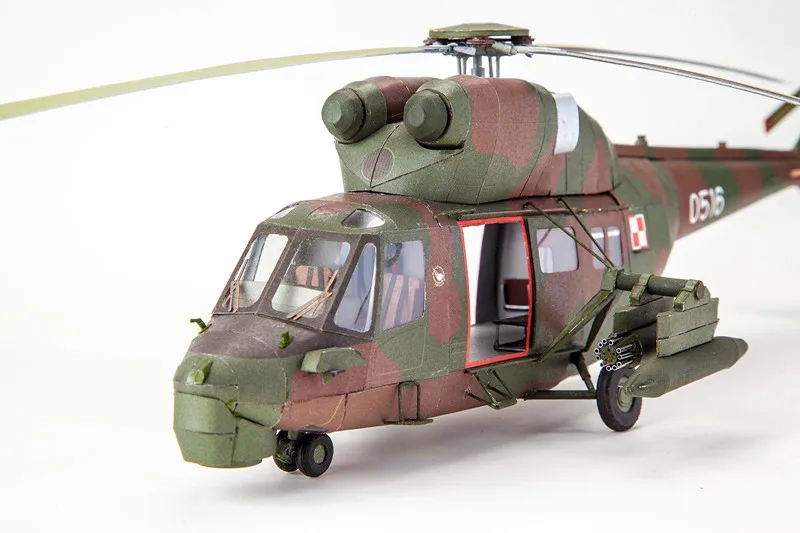 1:33 Scale Polish W-3 Sokol Helicopter DIY Handcraft PAPER MODEL KIT Puzzles Handmade Toy DIY