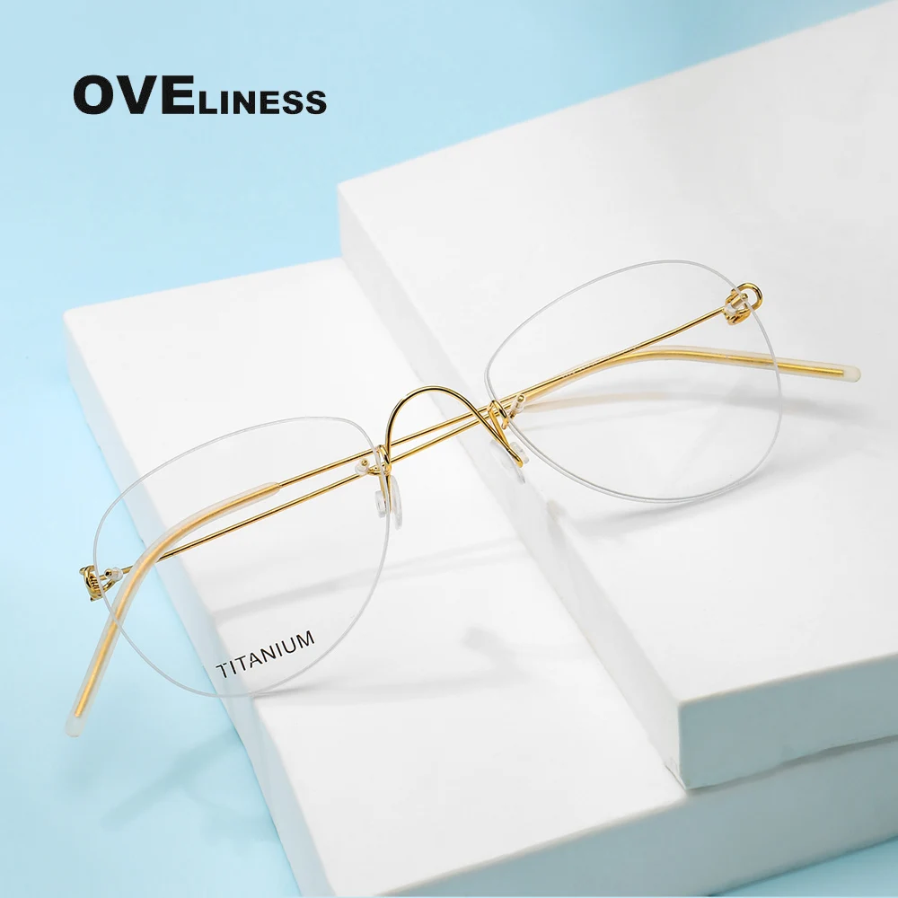 

Optical Retro Titanium Glasses Frame Women Men Fashion eyeglasses frames Ultralight Myopia Prescription rimless glasses eyewear