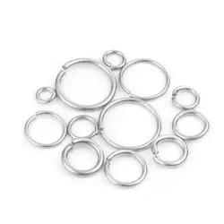 12/15/20/25/30/mm Stainless Steel Connector Split Ring  For  Necklace Bracelet Jewelry DIY Making Accessories Jump Ring