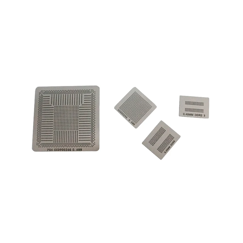 4pcs/lot BGA reballing stencils direct heating solder ball steel template for PS4 BGA IC reball station and chips reballing