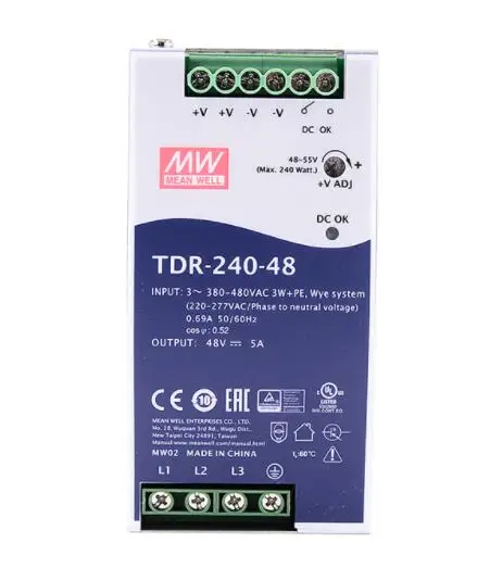 

Switching power supply TDR-240-48 240W | 48V | 340-550VAC/480-780VDC