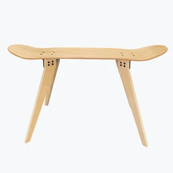 Creative Furniture Fashion Decoration Influencer Industrial Style Solid Wood Skateboard Stool Milk Tea Coffee Shop Table Chair