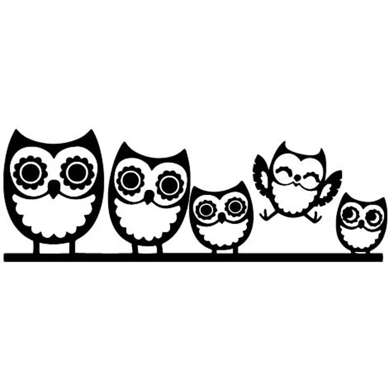 

18CM New Arrival Car stickers Cute OWL Family Happy Funny Reflective Stickers Decals