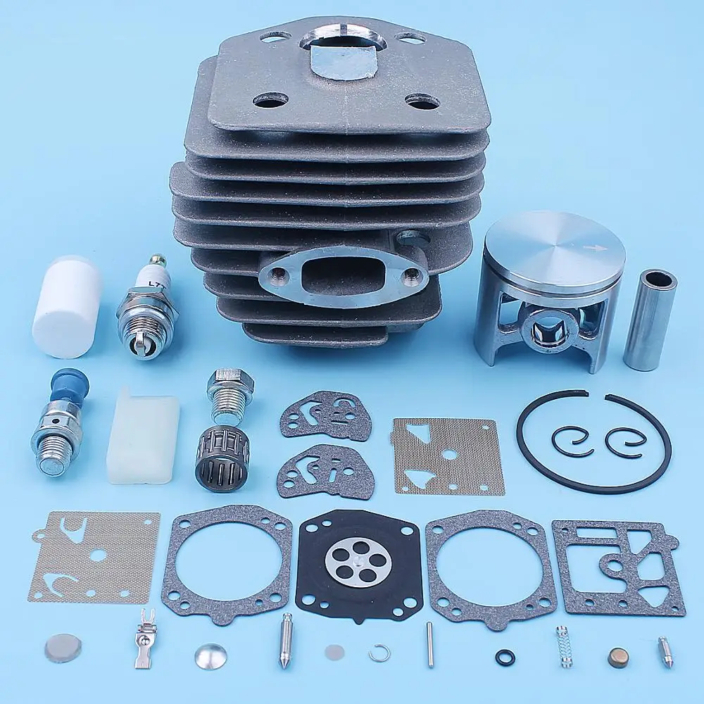 45mm Cylinder Piston Bearing Carb Kit For Husqvarna 154 254 154XP 254XP Chainsaw Spark Plug Decompression Fuel Filter Spare Part