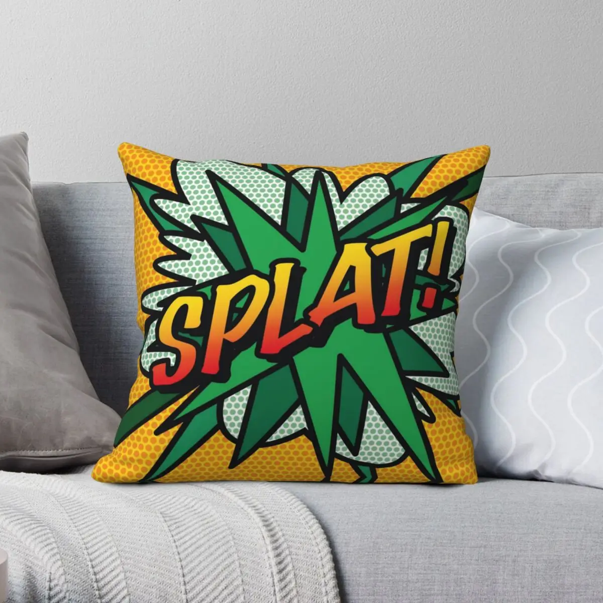 SPLAT Comic Book Modern Square Pillowcase Polyester Linen Velvet Creative Zip Decor Pillow Case Home Cushion Cover