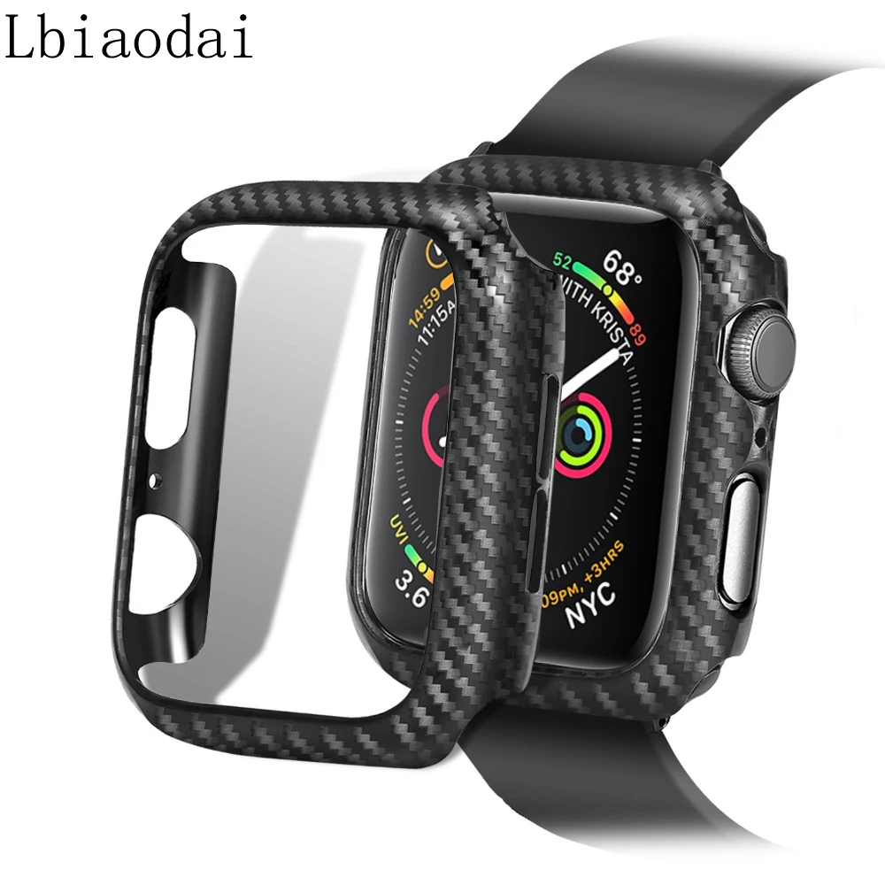 Cover For Apple watch case 44mm 40mm iWatch 42mm 38mm Carbon fiber Protector Bumper Apple watch series 3 4 5 6 SE Accessories