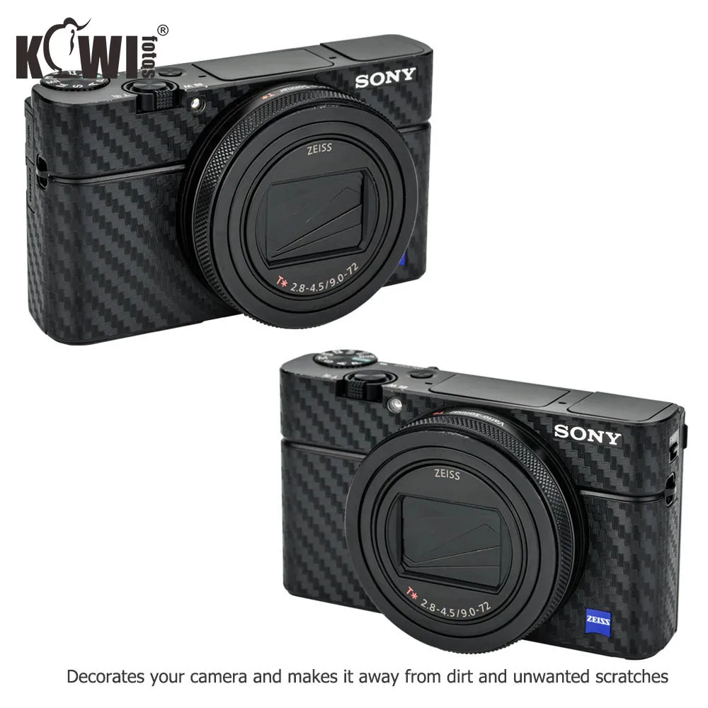KIWIFOTOS المضادة للخدش كاميرا الجسم غطاء الكربون الألياف فيلم الجلد لسوني RX100 السادس RX100VI RX100M6 الرقمية كاميرا 3M ملصقا