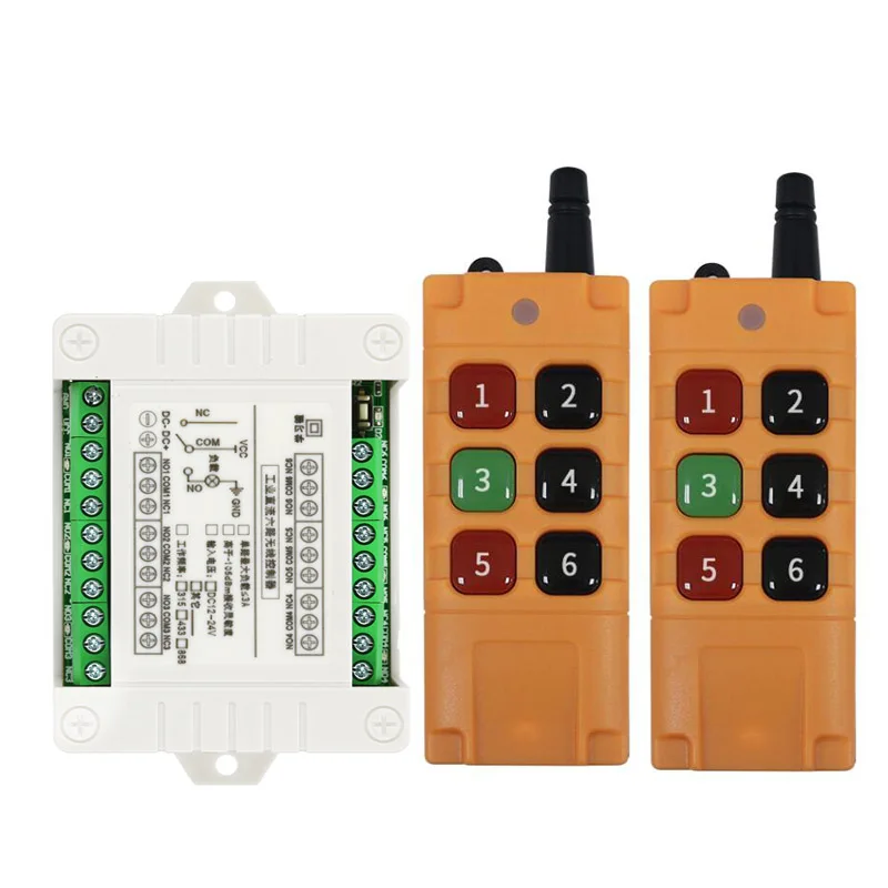 Universal Wide voltage DC12V 24V 6 Channel RF Wireless radio Remote Control switch system Receiver Transmitter lighting power