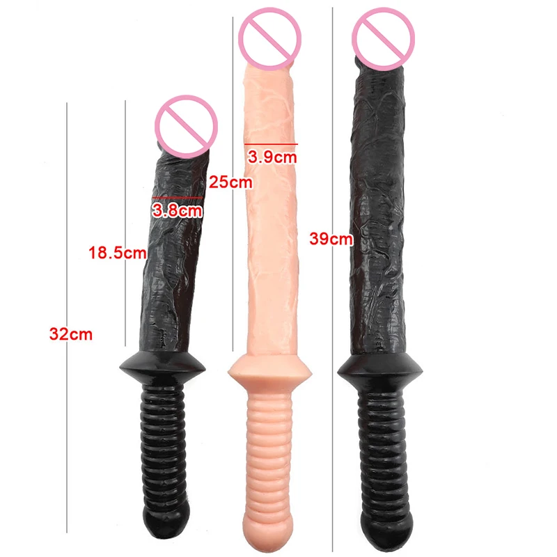 Super long Soft Realistic Penis Butt Dildos Anal with Handle Butt Plug Anus Dilator Massage Stimulaiton Sex Toys for Women