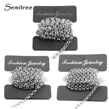 Semitree 2 metry łańcuchy BL ze stali nierdzewnej O luzem ogniwo łańcucha DIY wisiorek naszyjnik komponenty do biżuterii bransoletki akcesoria do robienia