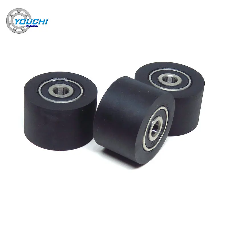 1pcs 30 mm Polyurethane Coated Roller With Double 626RS Bearings 6x30x20 mm PUT62630-20 Mask Machine Soft Rubber Guide Wheels