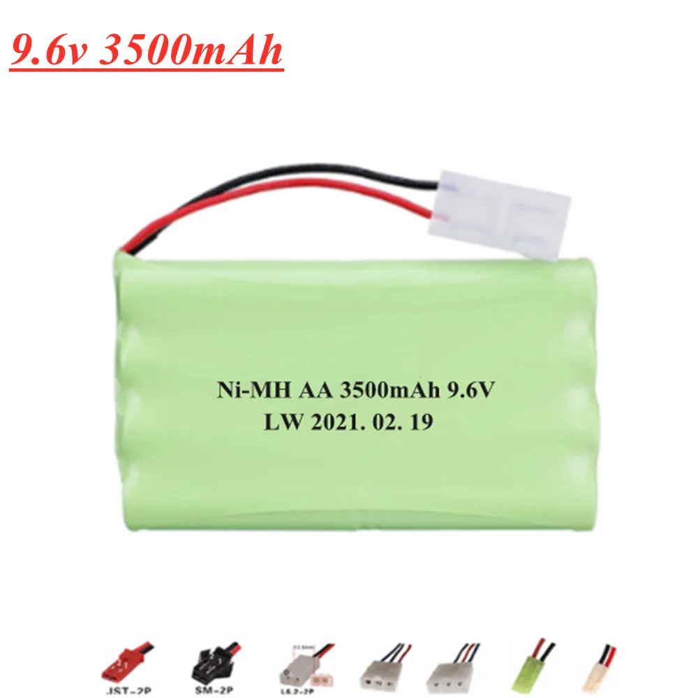 9.6 فولت 3500mAh ni-mh بطارية ل RC اللعب خزانات السيارات القطارات روبوت قارب بندقية أدوات 9.6 فولت 3000mah mimh شاحن بطارية 5in1 كابل مجموعة