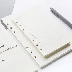 A5 6 Hole Binder Notebook Inner Paper Core Loose Leaf Refilling Page Diary Line Grid Dots Blank Todo Planner Refill Papers